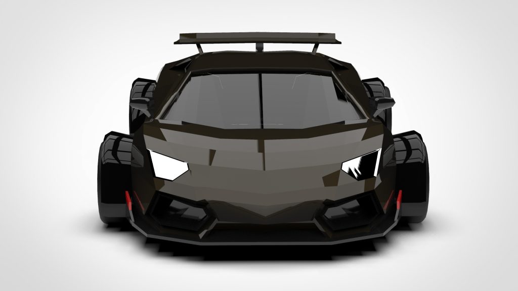 图片[1]-Lamborghini Aventador Black Low Poly