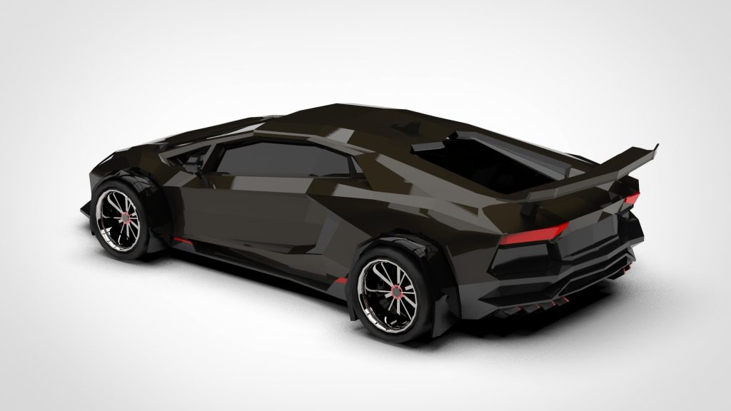 图片[4]-Lamborghini Aventador Black Low Poly