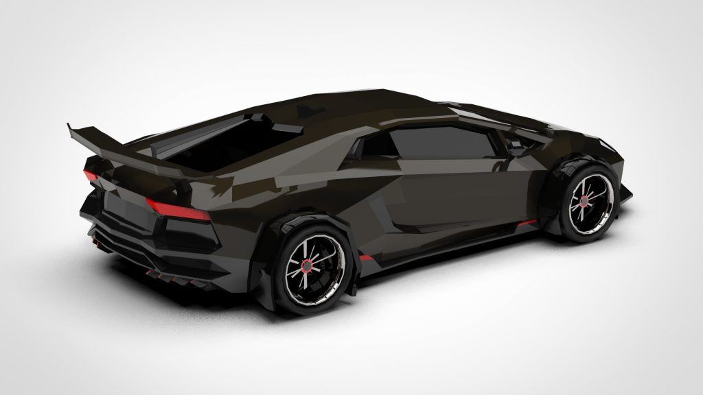 图片[5]-Lamborghini Aventador Black Low Poly